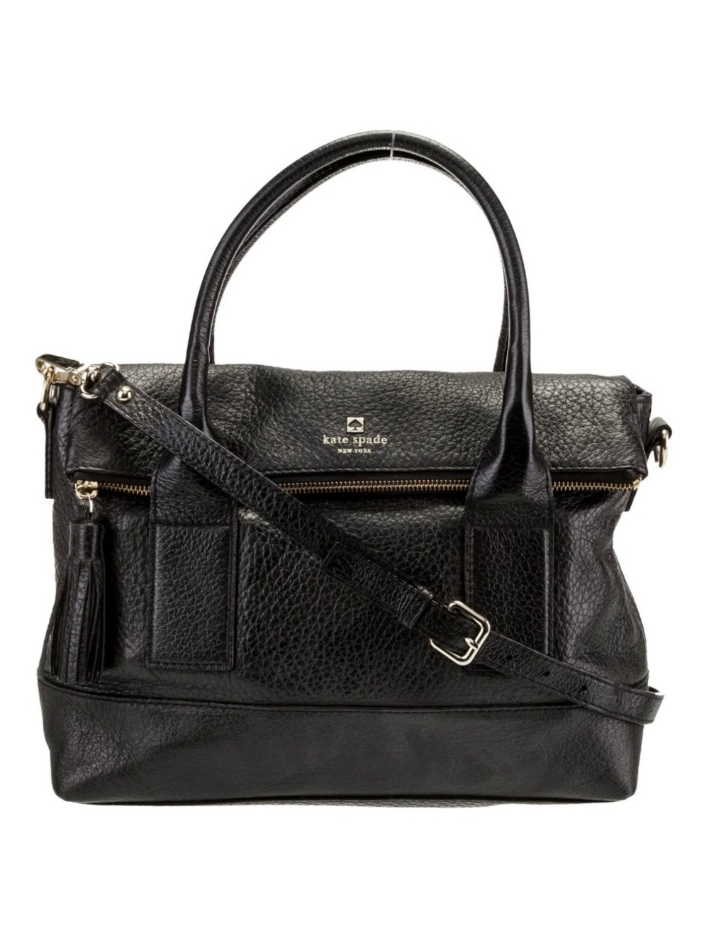 Kate Spade Southport Avenue Carmen Convertible Leather Satchel Crossbody Black